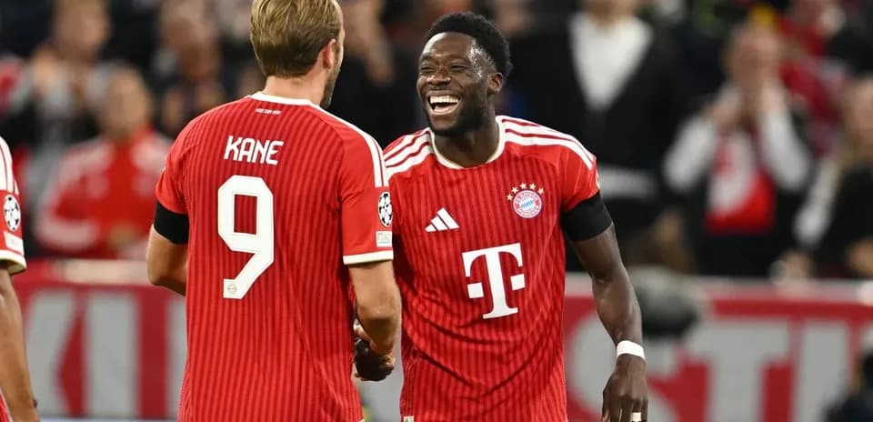 Bayern Munich players celebrating during a match