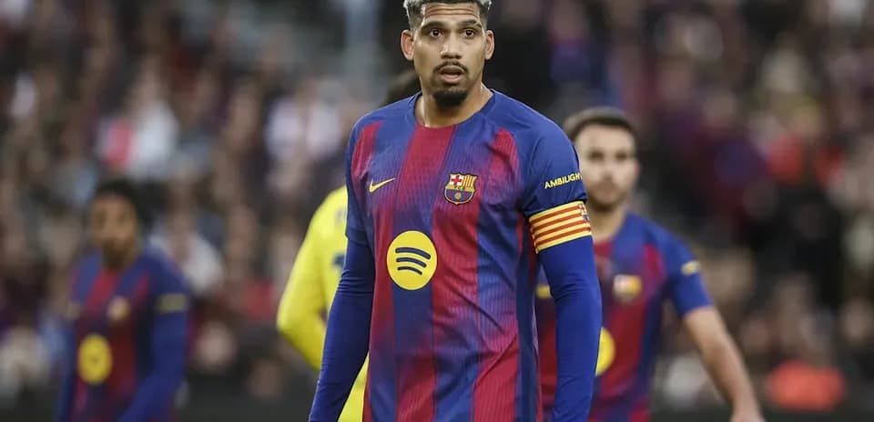 Barcelona player in kit during match at stadium