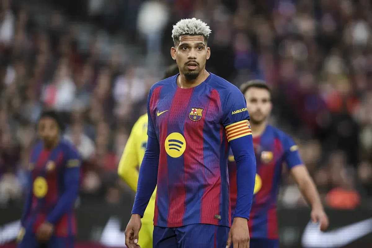 Barcelona player in kit during match at stadium