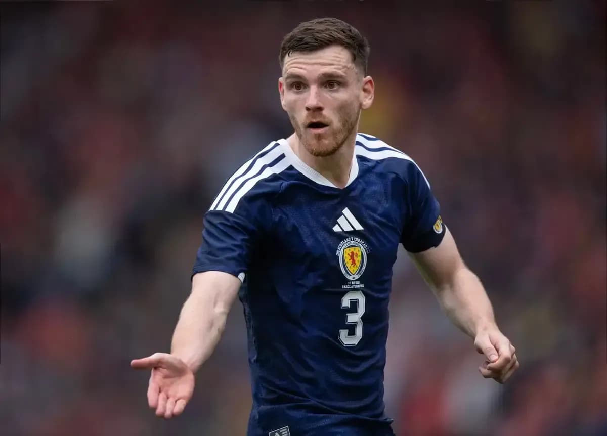 Scotland player gesturing during football match