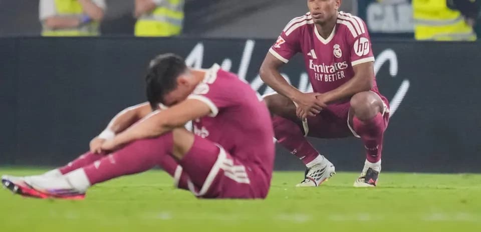 Two Real Madrid players reacting after a match
