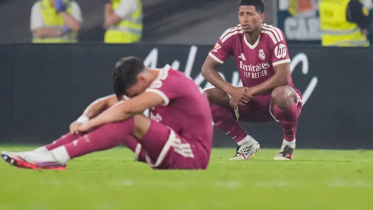 Two Real Madrid players reacting after a match