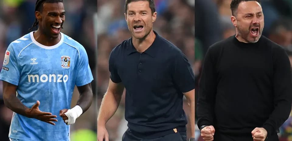 Player celebrating and two coaches directing teams