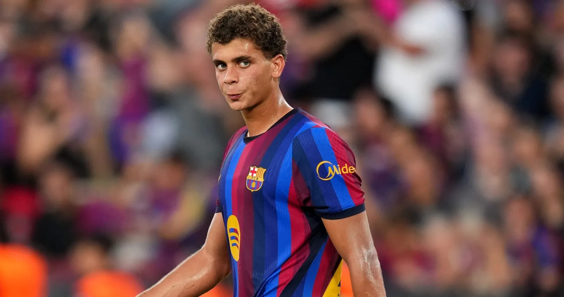 Barcelona player on pitch during a match