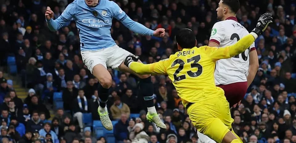 Erling Haaland in action against West Ham.