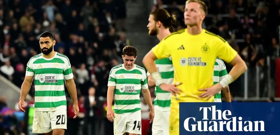Celtic players walking off the pitch after defeat