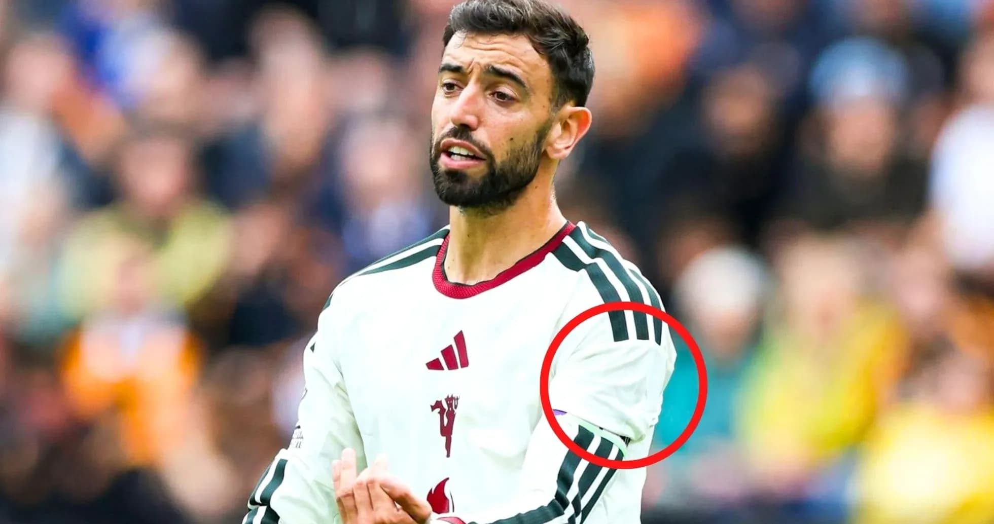Bruno Fernandes gesturing during a football match