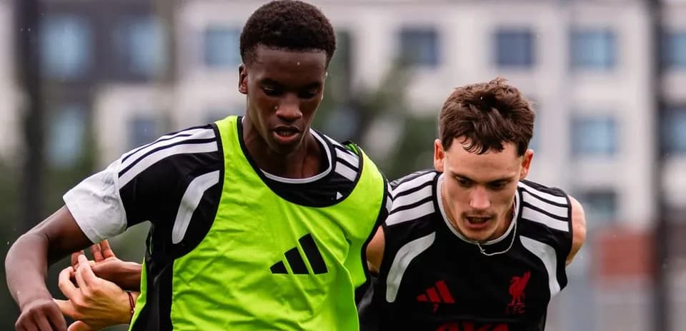 Two players training during a football practice session