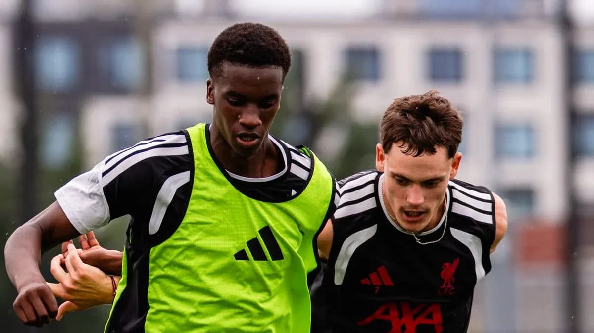 Two players training during a football practice session