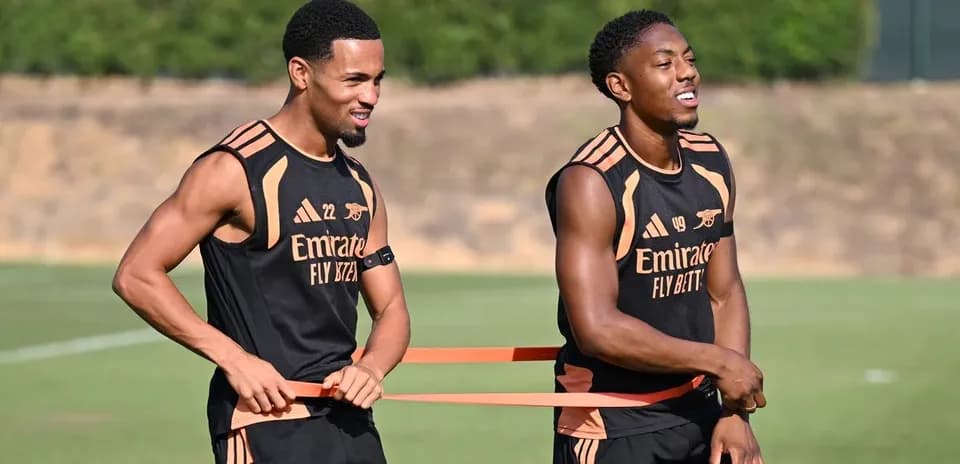 Two players using resistance bands during training session