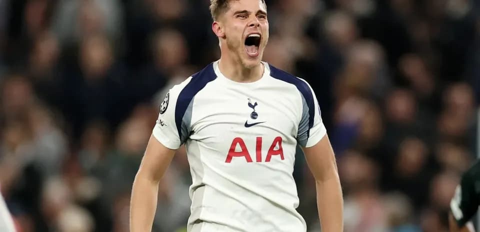 Player celebrating during a match for Tottenham