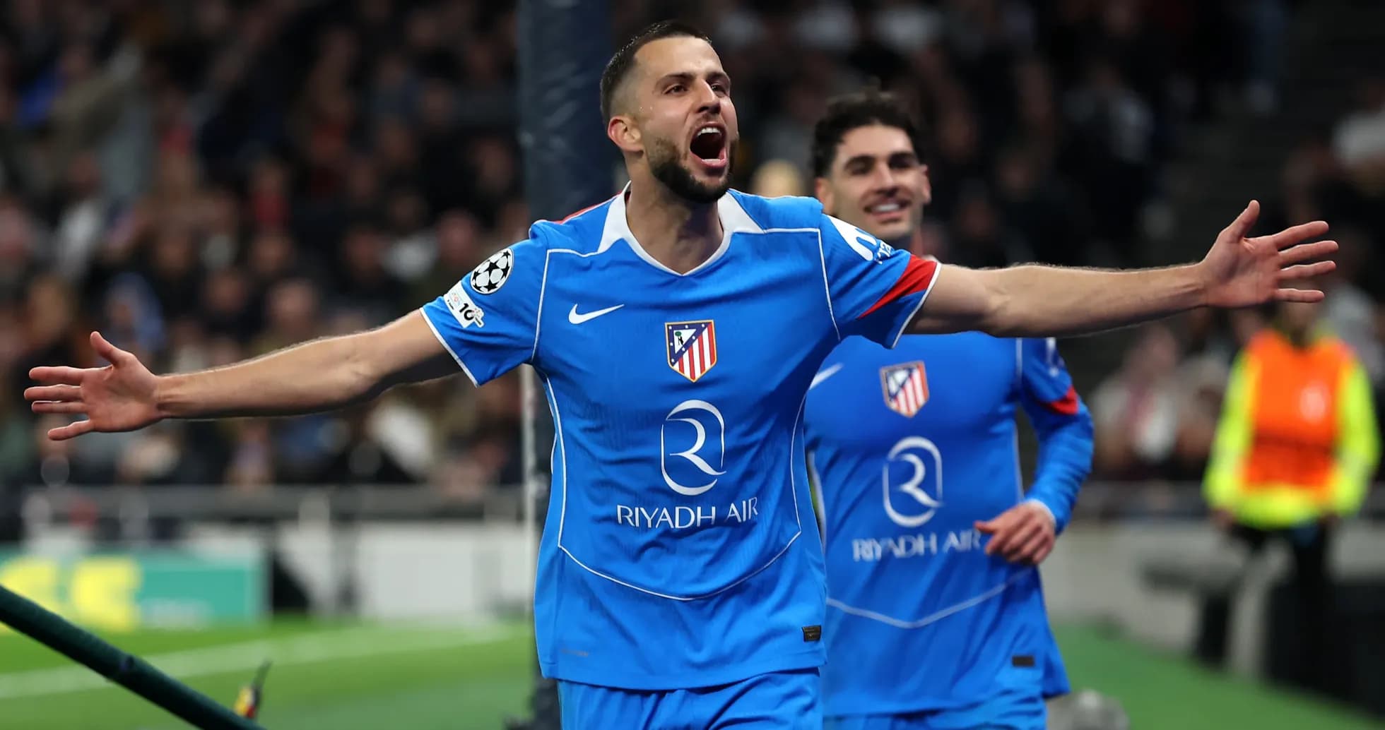 Atletico Madrid player celebrating during match