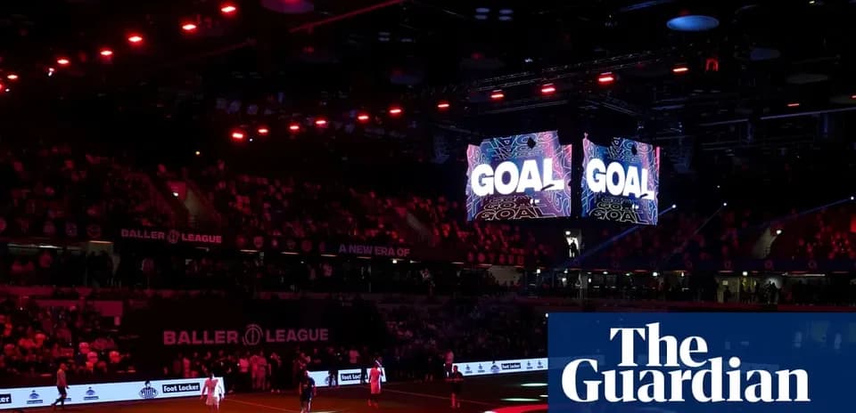 Goal celebration display in crowded arena
