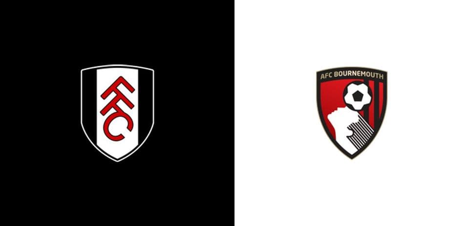 Logos of Fulham and AFC Bournemouth side by side