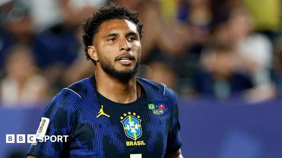 Player wearing Brazil jersey during match
