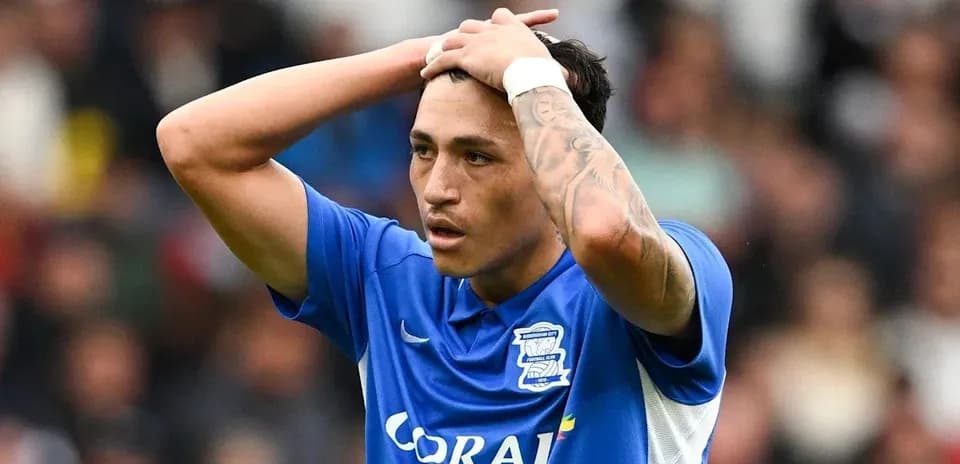 Birmingham City player reacts during a match