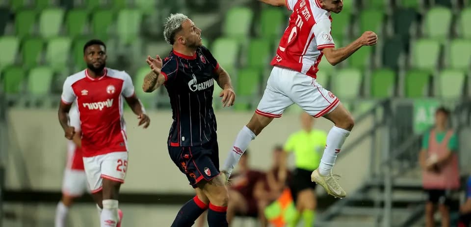 Players competing during FK Crvena Zvezda match