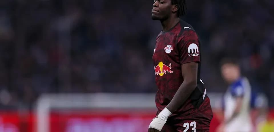 Goalkeeper in RB Leipzig kit during match