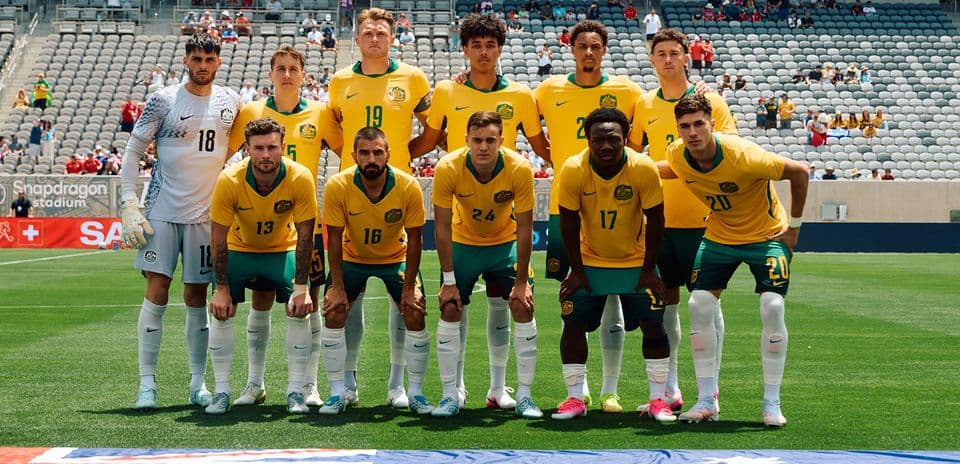Australia national team before World Cup match