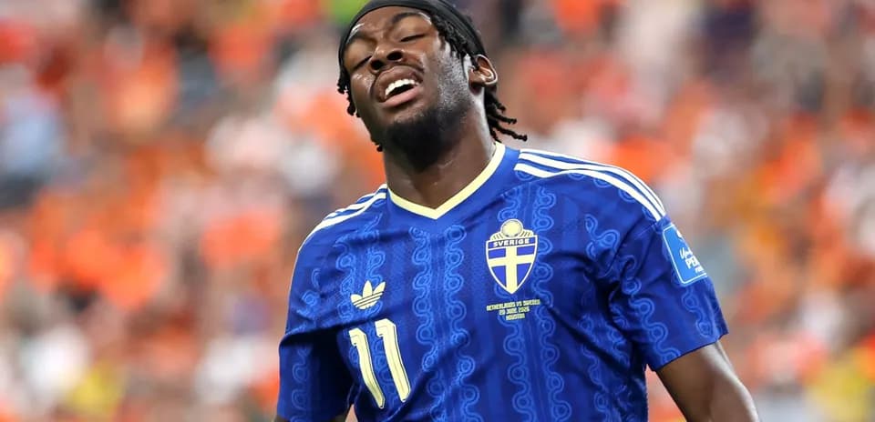 Player in blue jersey during match against Netherlands
