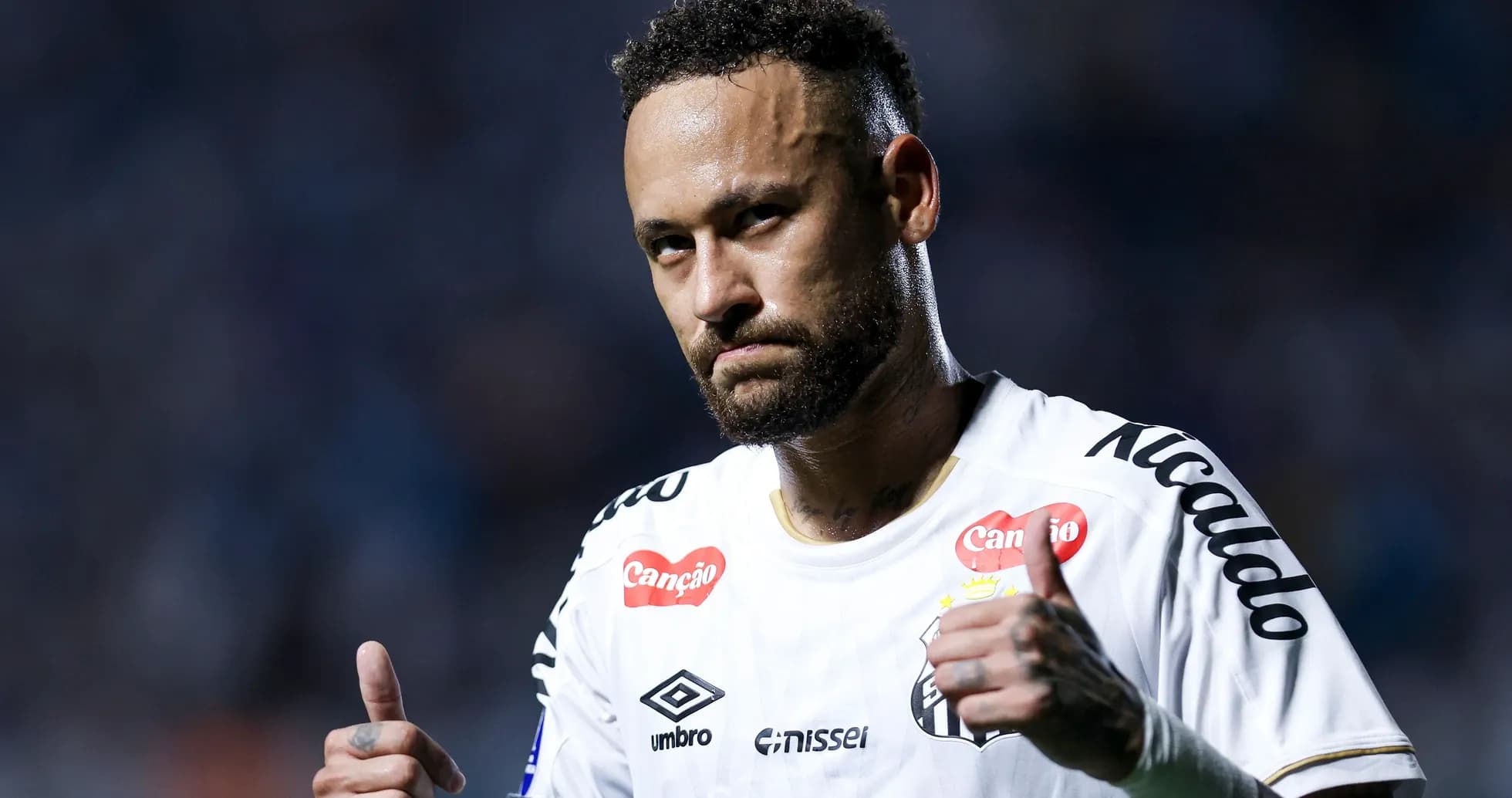 Neymar giving thumbs up after match