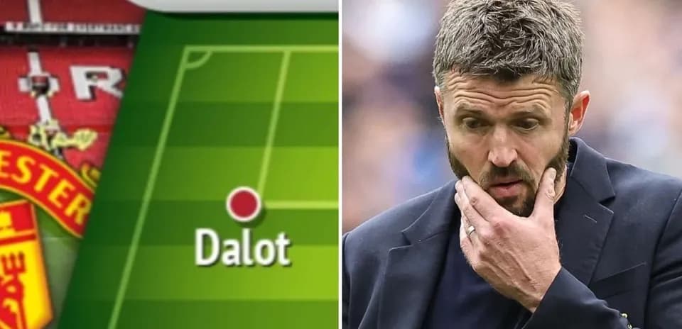 Tactical board showing Dalot's position and coach thinking