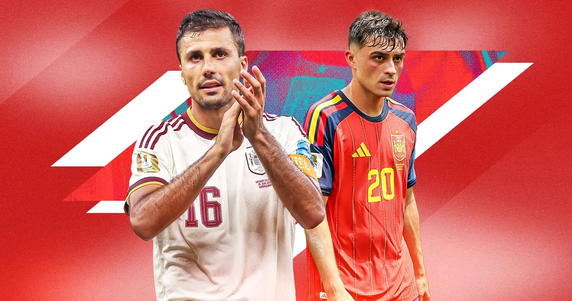 Two football players in national team jerseys