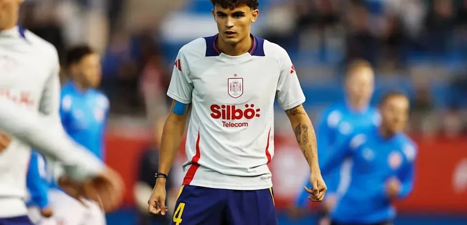 Player wearing Spain jersey during training session
