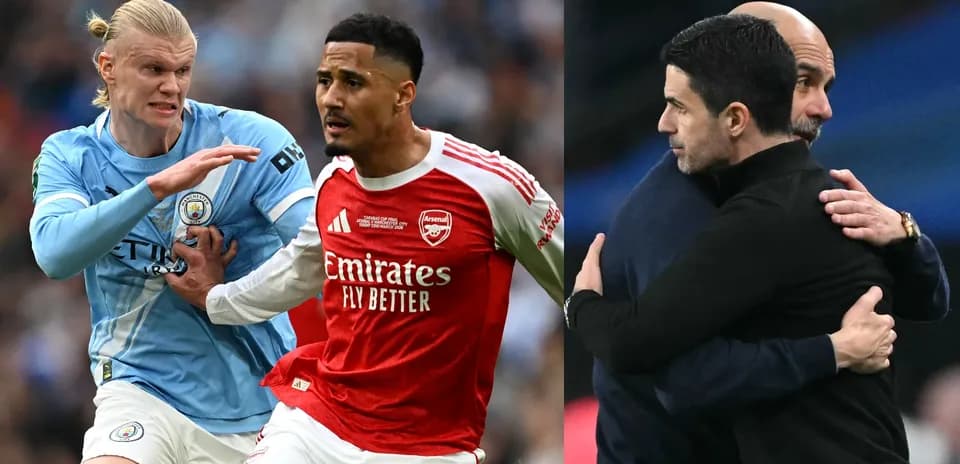 Players competing during Manchester City vs Arsenal match