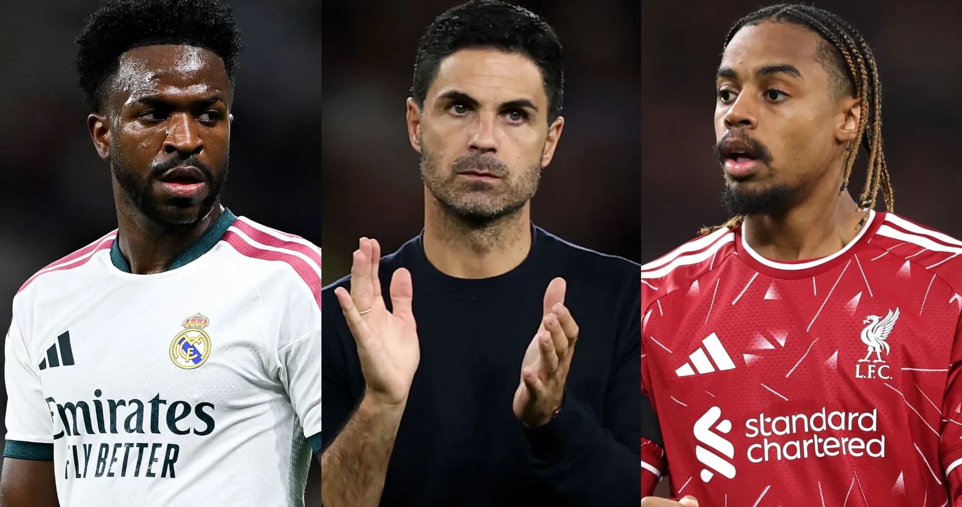 Three football players from Real Madrid and Liverpool