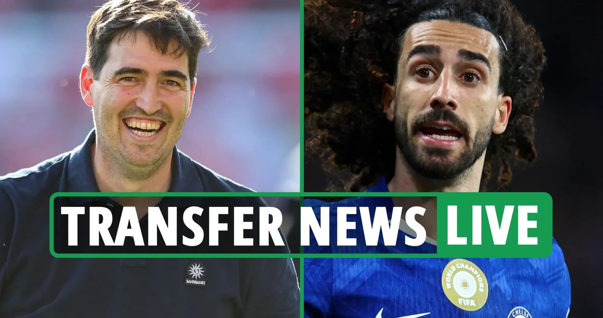 Coach smiling and player speaking during transfer news