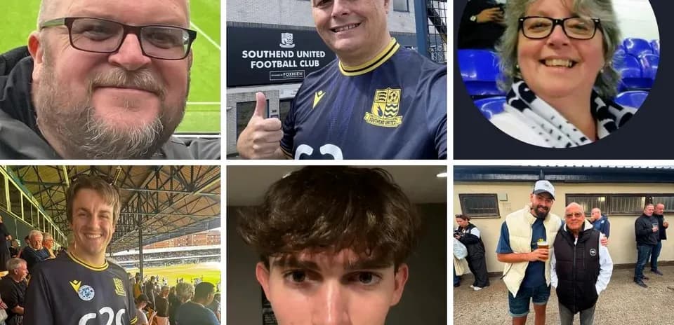 Fans of Southend United Football Club enjoying the game