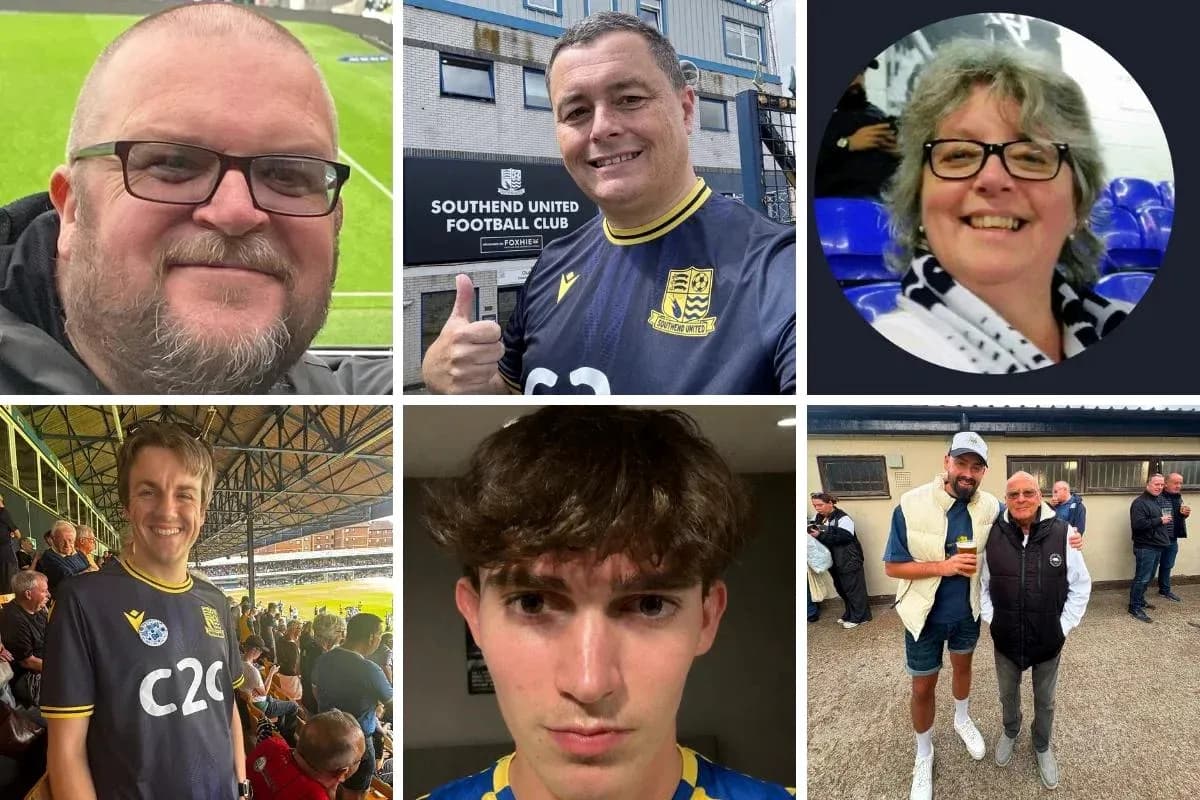 Fans of Southend United Football Club enjoying the game