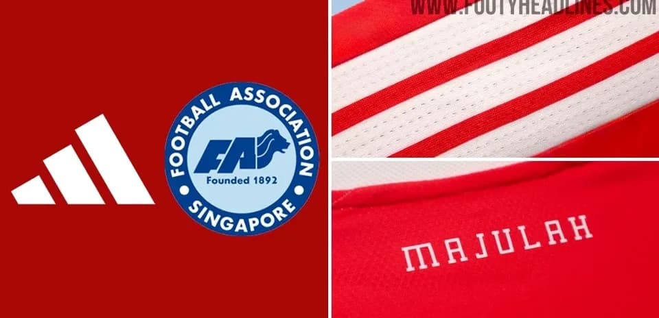 Adidas logo and Singapore Football Association kit details