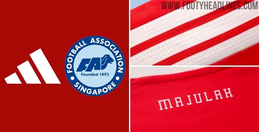 Adidas logo and Singapore Football Association kit details