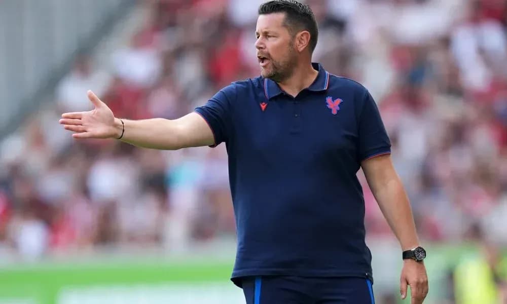 Manager gesturing from the sidelines during match