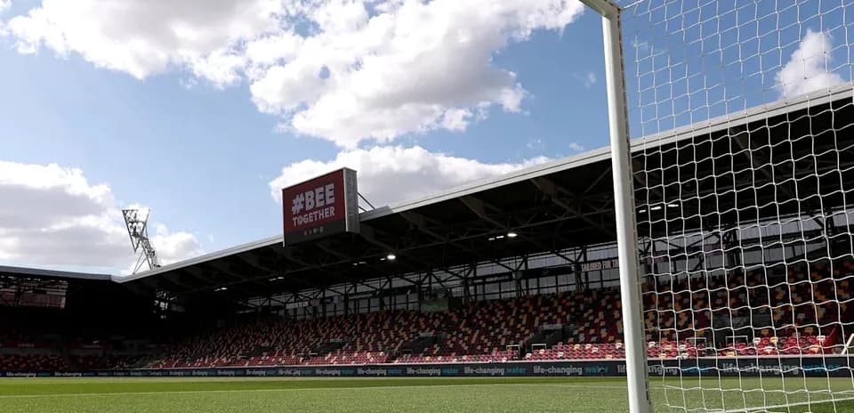 View of goalpost and stadium seating area