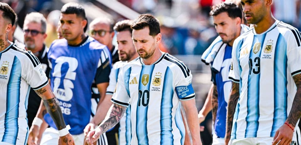 Argentina players walking off the field after match