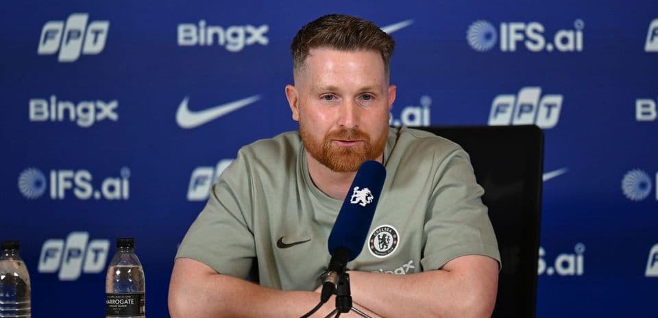 Manager speaking at Chelsea press conference