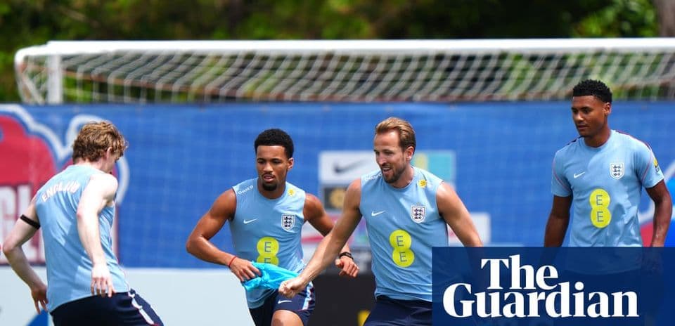 England players training on the pitch during session