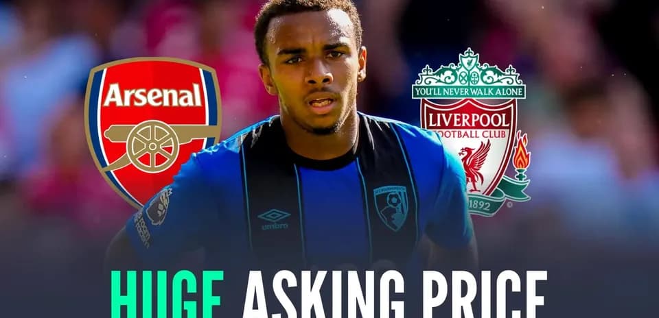 Player from Bournemouth with Arsenal and Liverpool logos