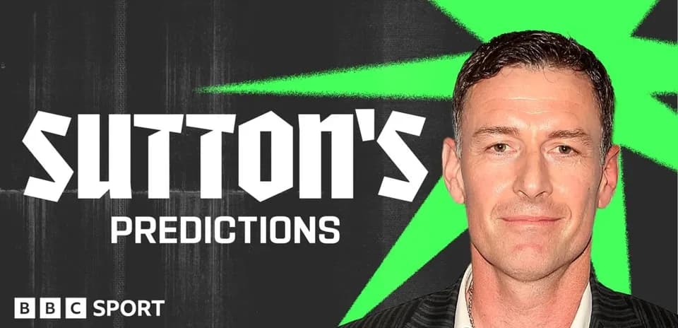 Graphic featuring Sutton's Predictions for BBC Sport