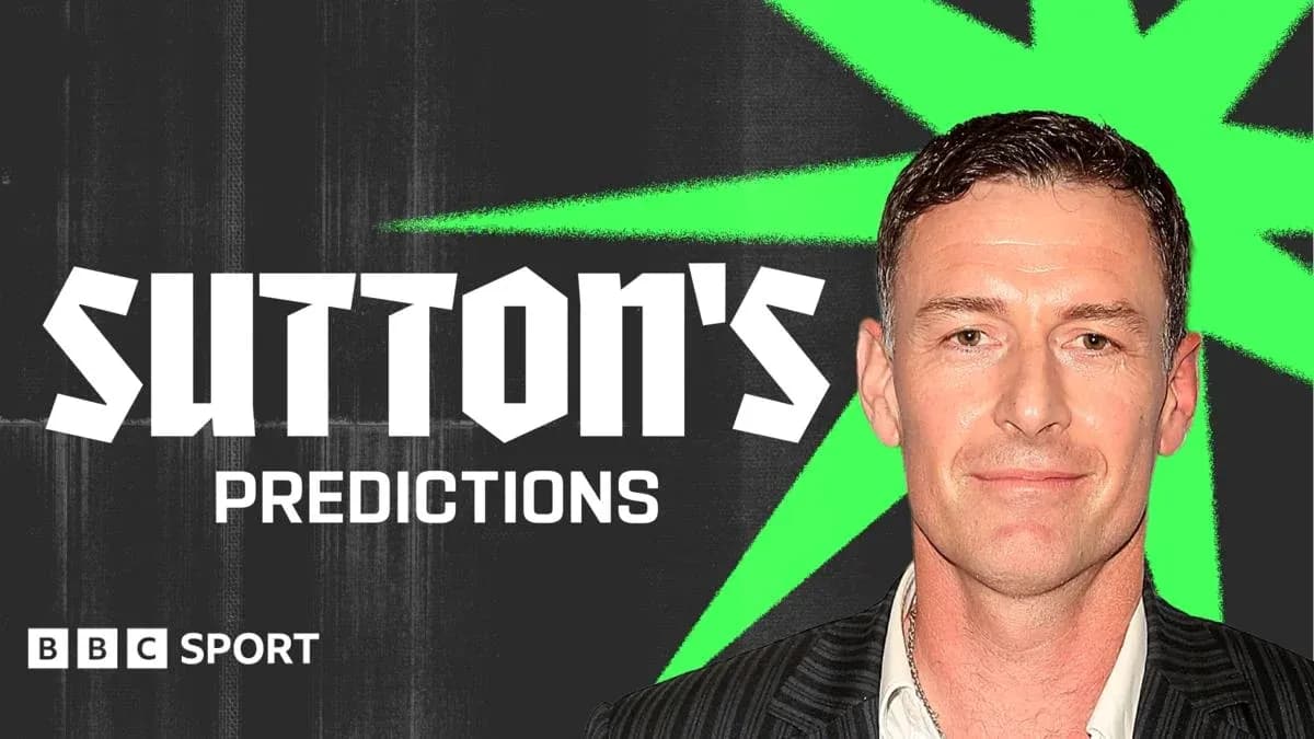 Graphic featuring Sutton's Predictions for BBC Sport