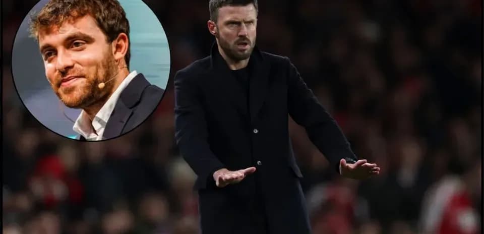 Manager gesturing during match with inset of speaker
