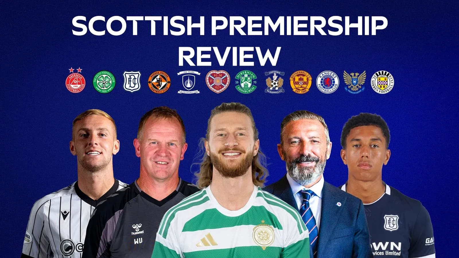 Players and coaches from Scottish Premiership teams displayed