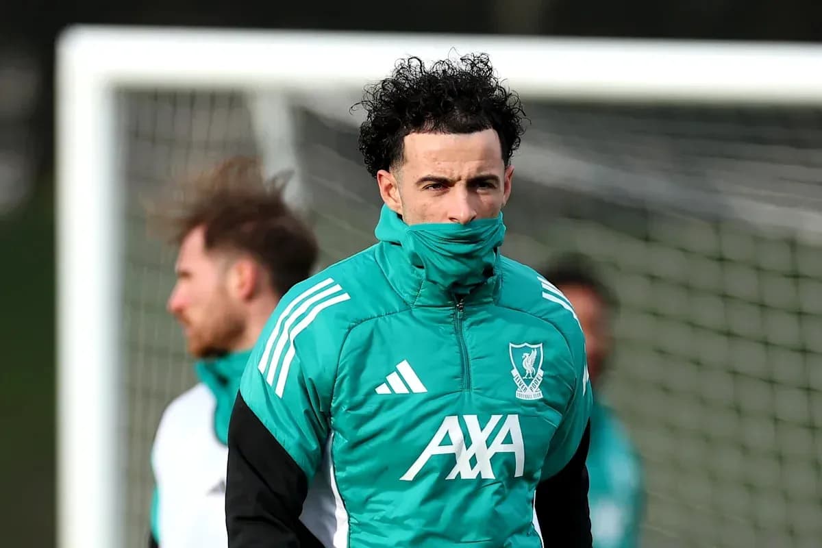 Player wearing Liverpool training gear during session