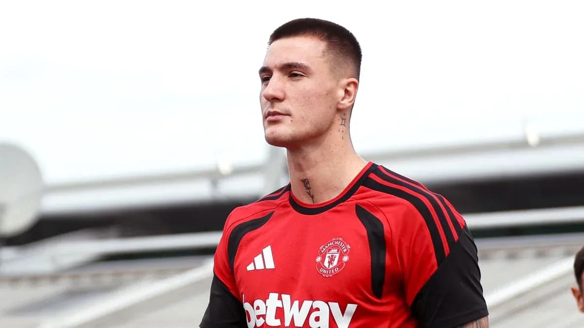 Player wearing Manchester United training kit outdoors