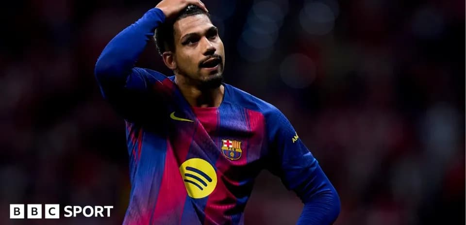 Barcelona player looking frustrated during match