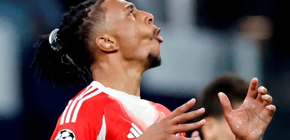 Player gesturing during Champions League match