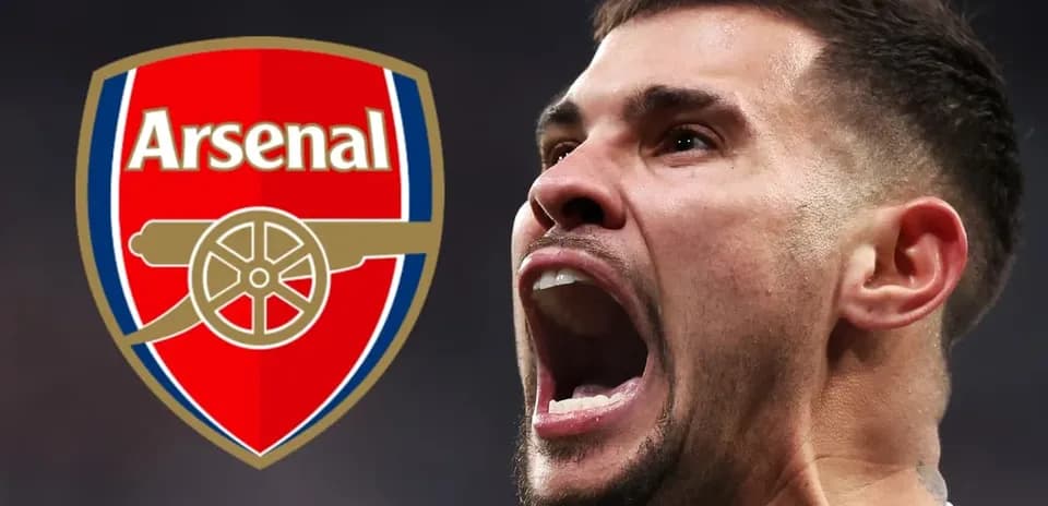 Player celebrating with Arsenal logo in background